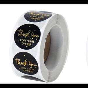 500 roll thank you stickers black gold poshmark